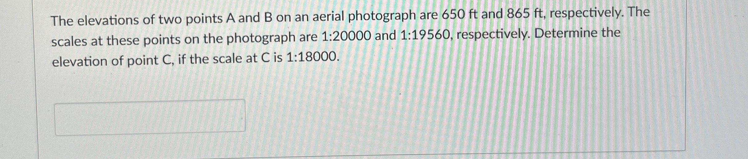 The elevations of two points A and B on an aerial