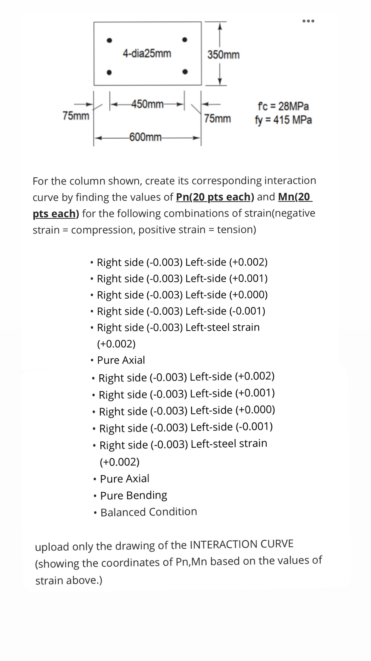 For the column shown, create its corresponding