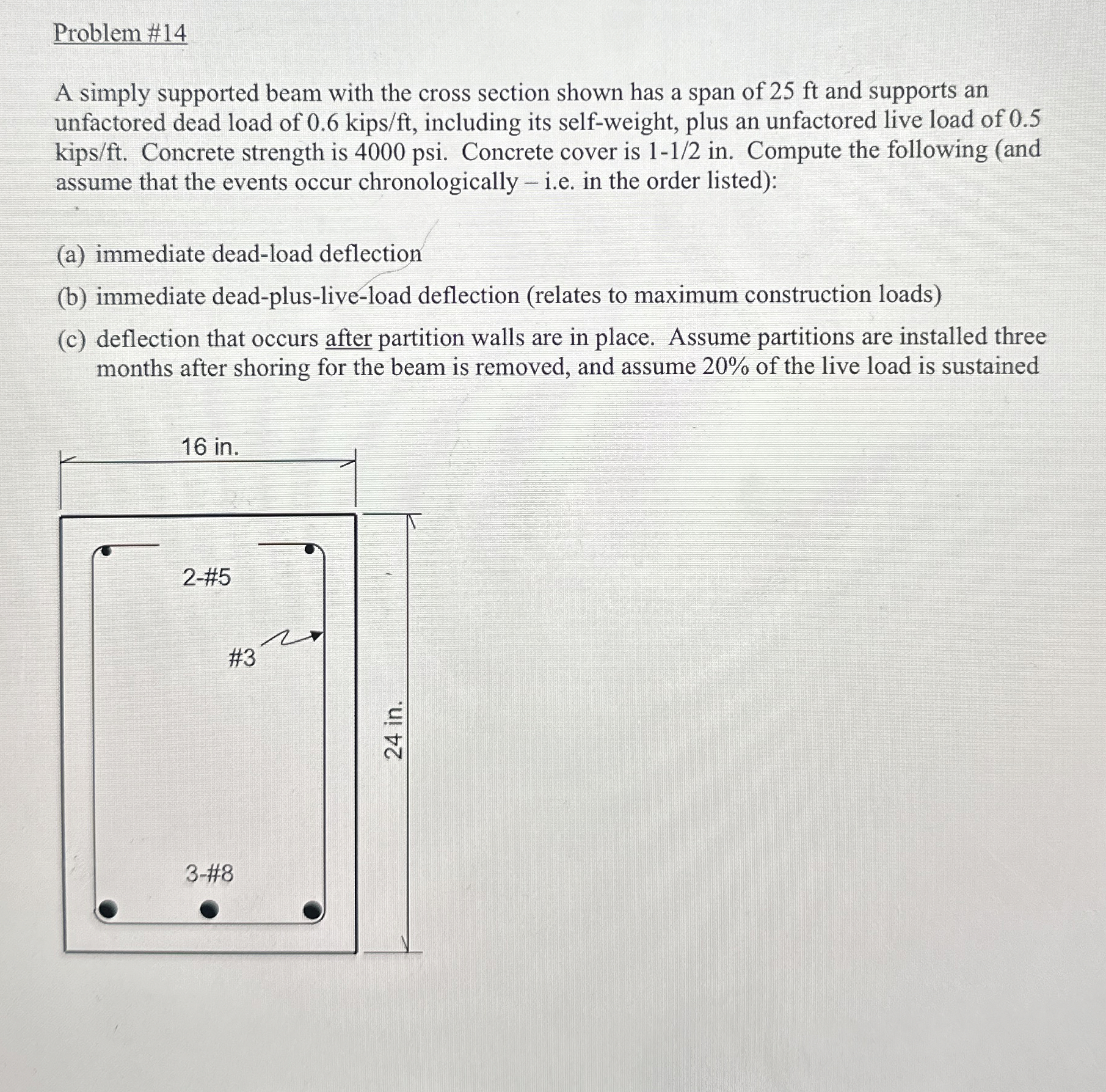 Problem # 1 4 A simply supported beam with the