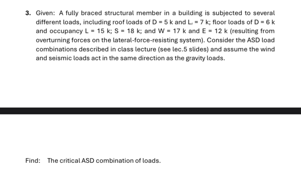 Given: A fully braced structural member in a