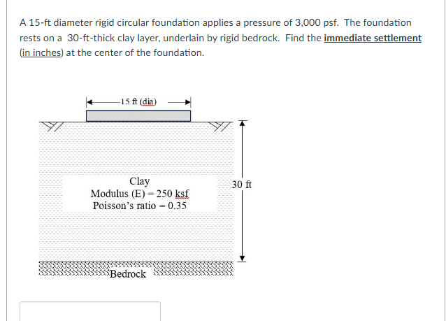 A 1 5 - ft diameter rigid circular foundation