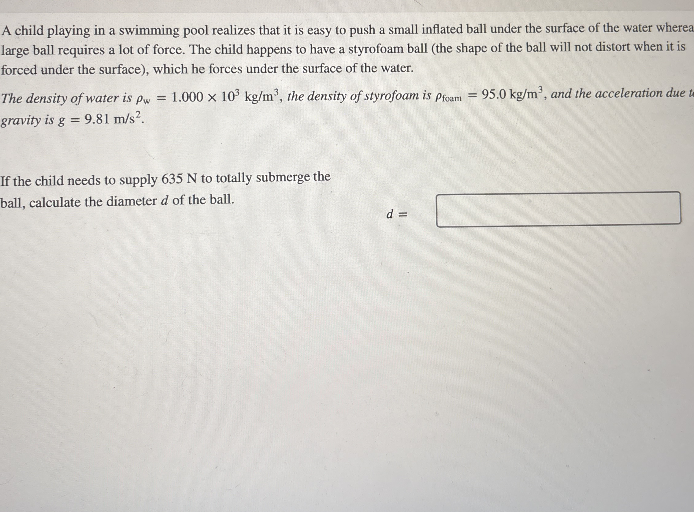 A child playing in a swimming pool realizes that