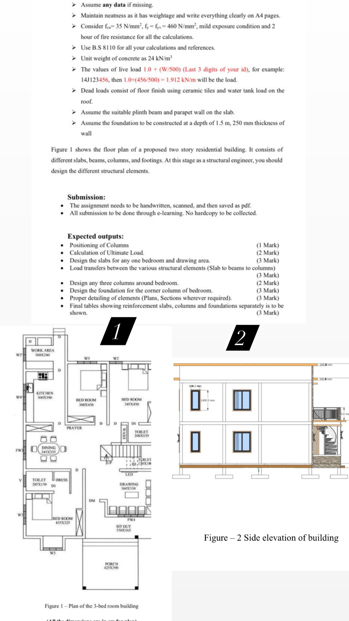 Reinforcment concrete Design 2 ) Assume any data