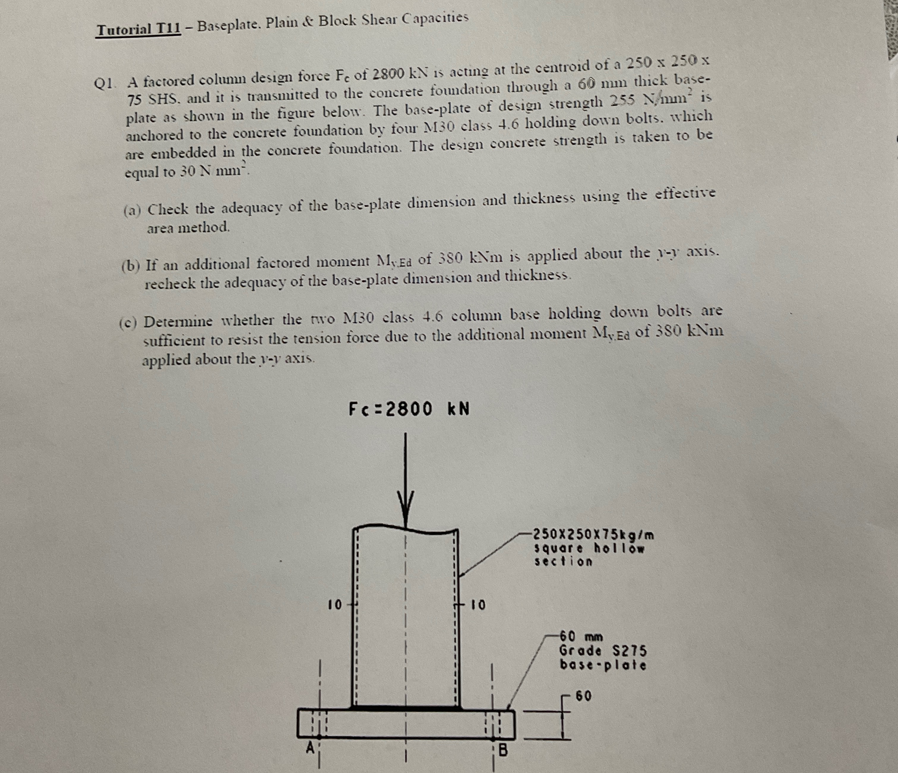 Tutorial T 1 1 - Baseplate. Plain & Block Shear