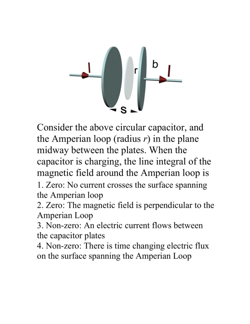 Consider the above circular capacitor, and the