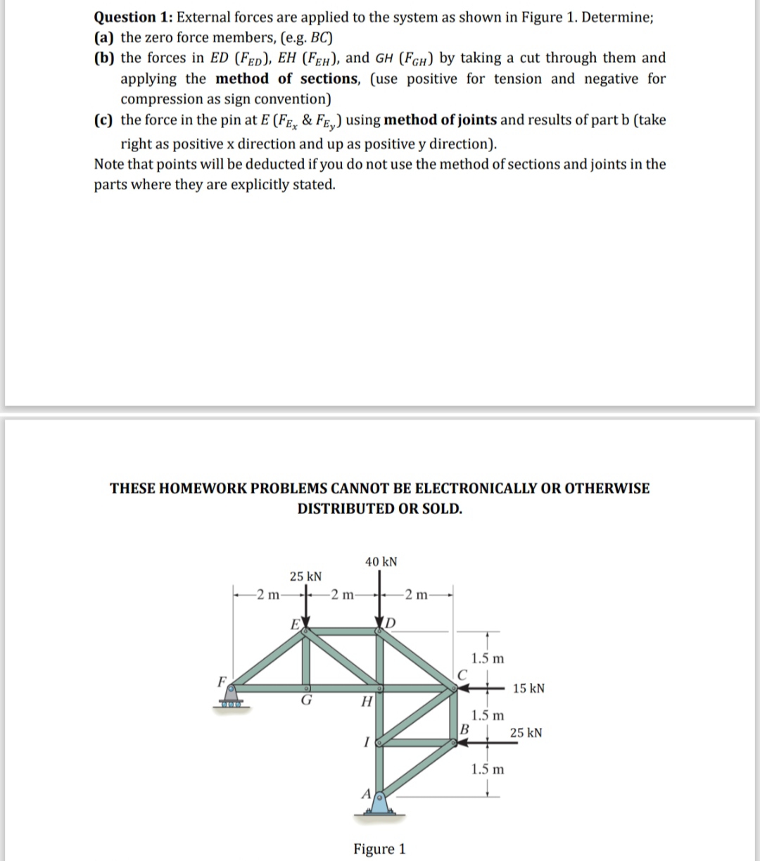 Question 1 : External forces are applied to the