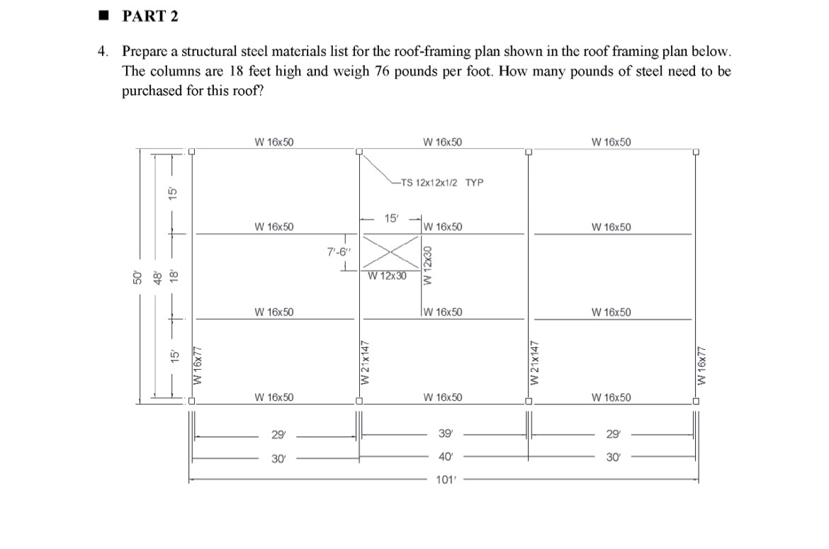 PART 2 Prepare a structural steel materials list