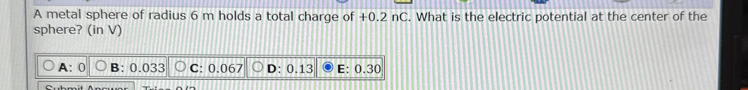 A metal sphere of radius 6 m holds a total charge