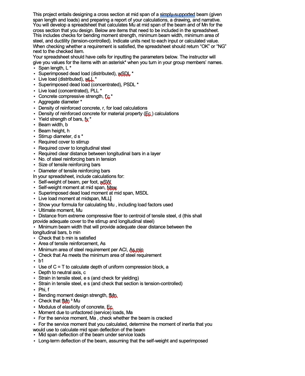 This project entails designing a cross section at