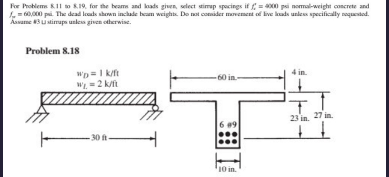 For Problems 8 . 1 1 to 8 . 1 9 , for the beams