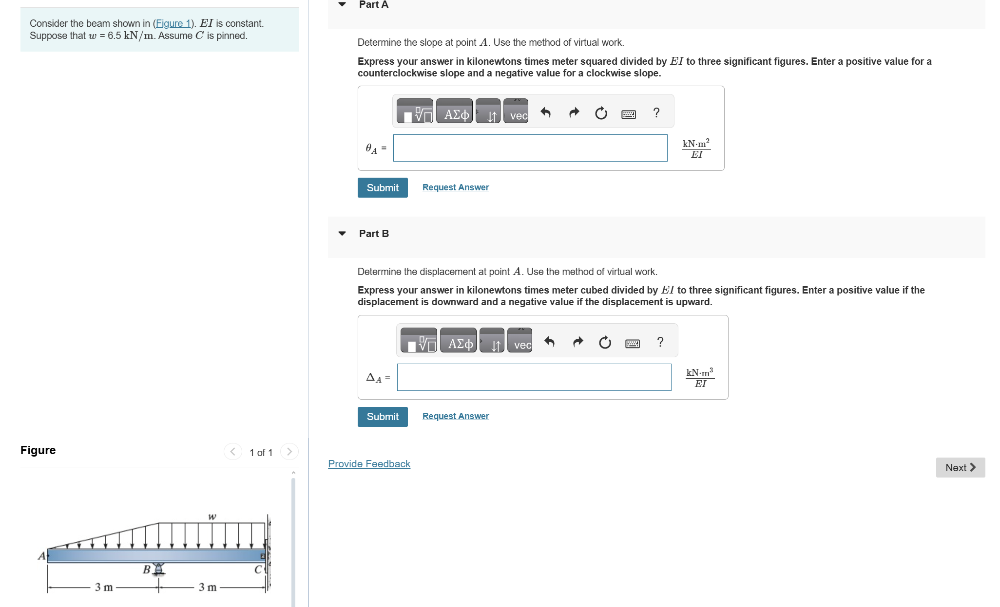Consider the beam shown in ( Figure 1 ) . \ ( E I