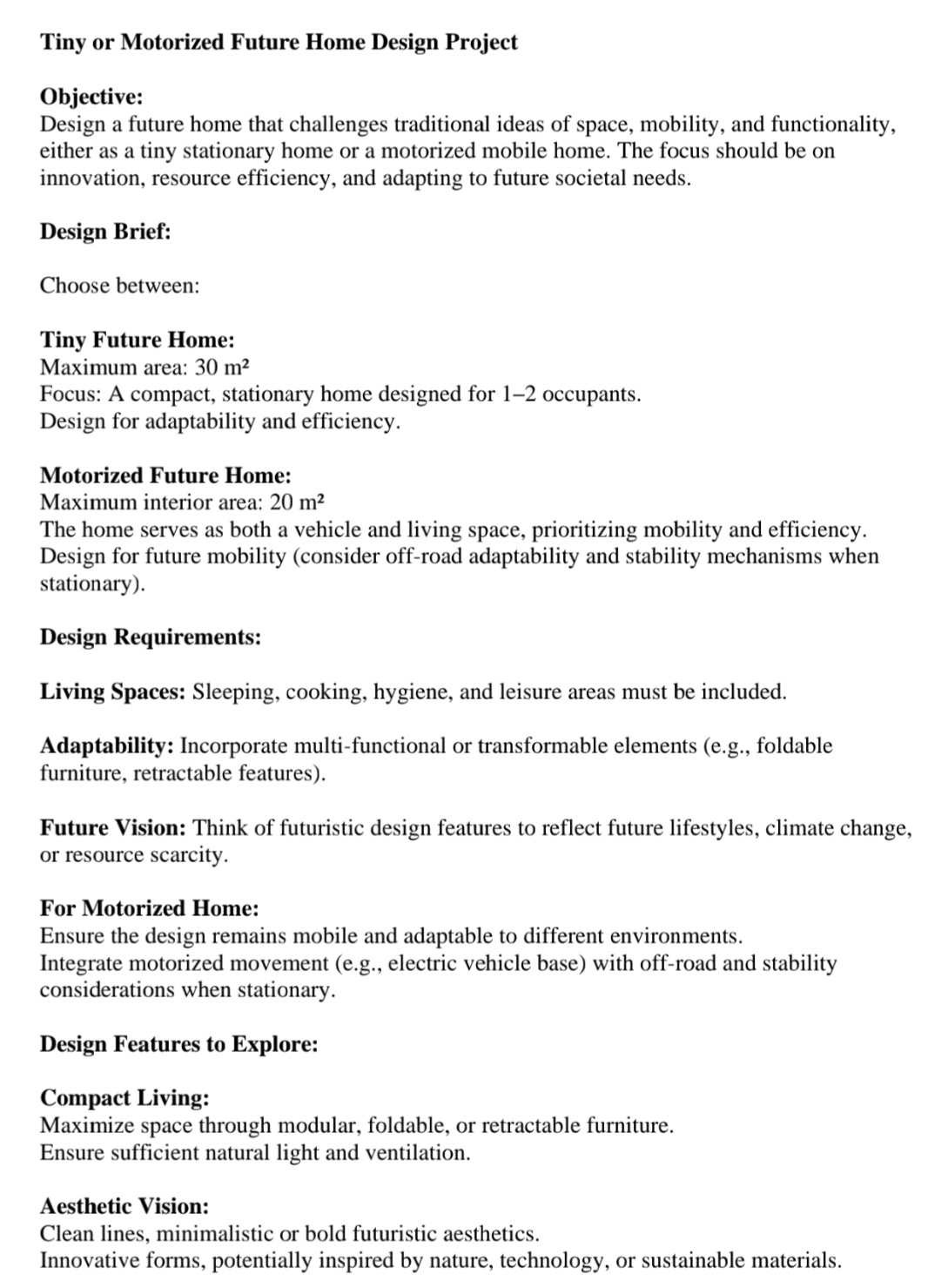 Tiny or Motorized Future Home Design Project
