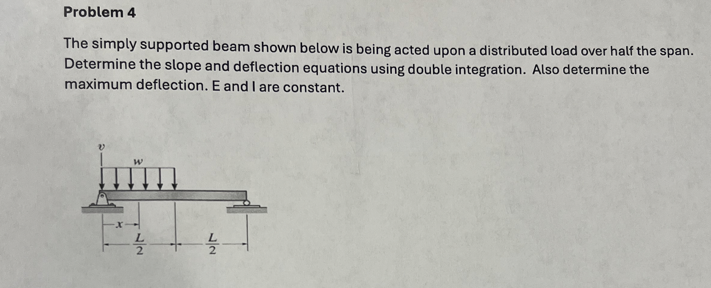 Problem 4 The simply supported beam shown below