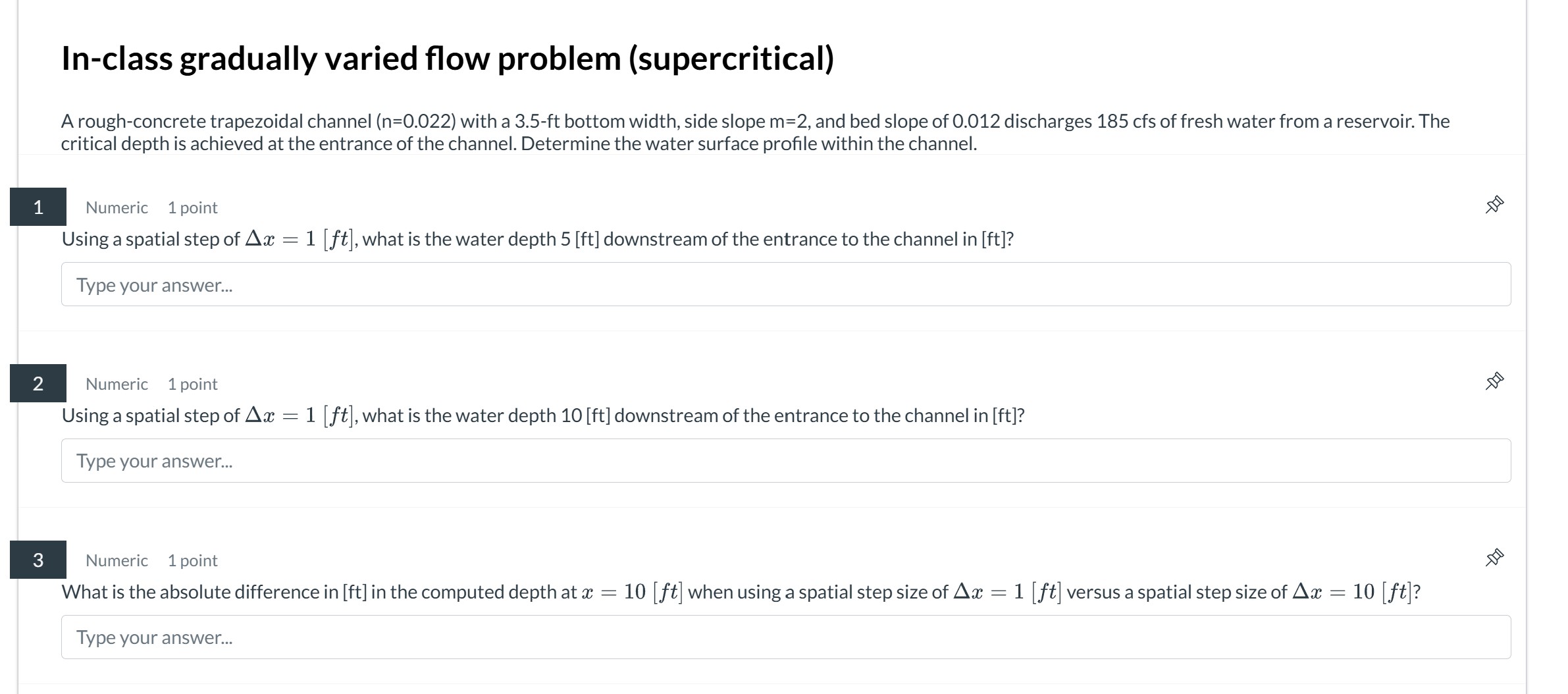 n = 0 . 0 2 2 3 . 5 - ft bottom width, side slope