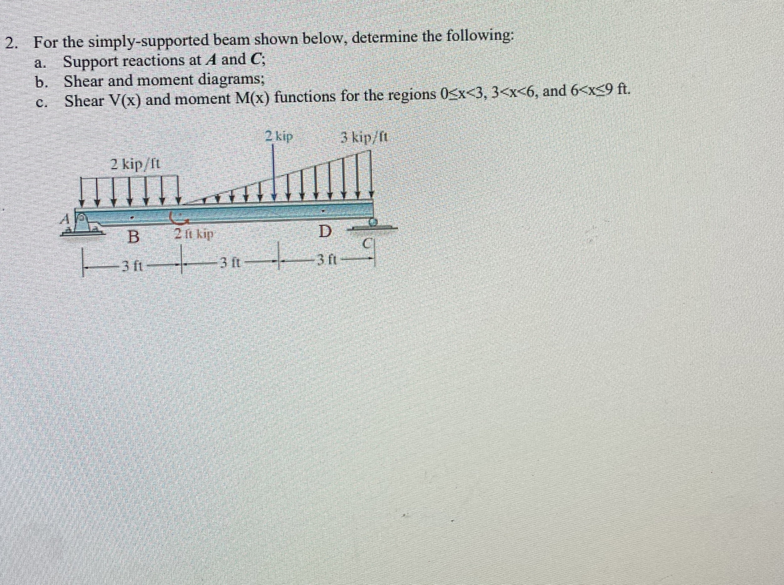 For the simply - supported beam shown below,