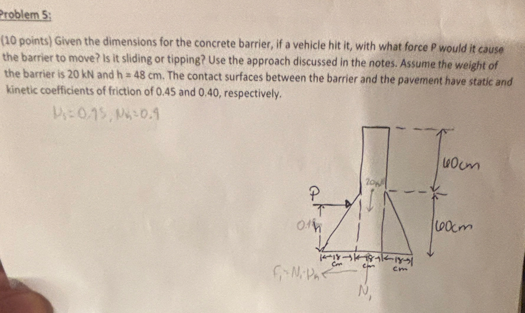 roblem 5 : ( 1 0 points ) Given the dimensions