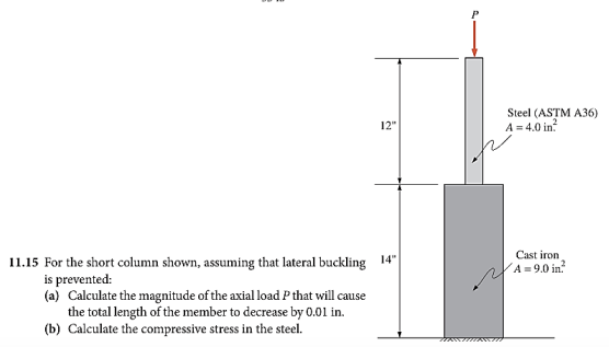 1 1 . 1 5 For the short column shown, assuming