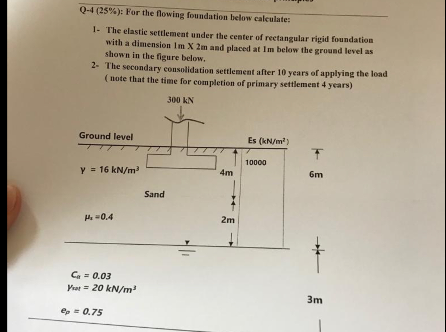 Q - 4 ( 2 5 % ) : For the flowing foundation