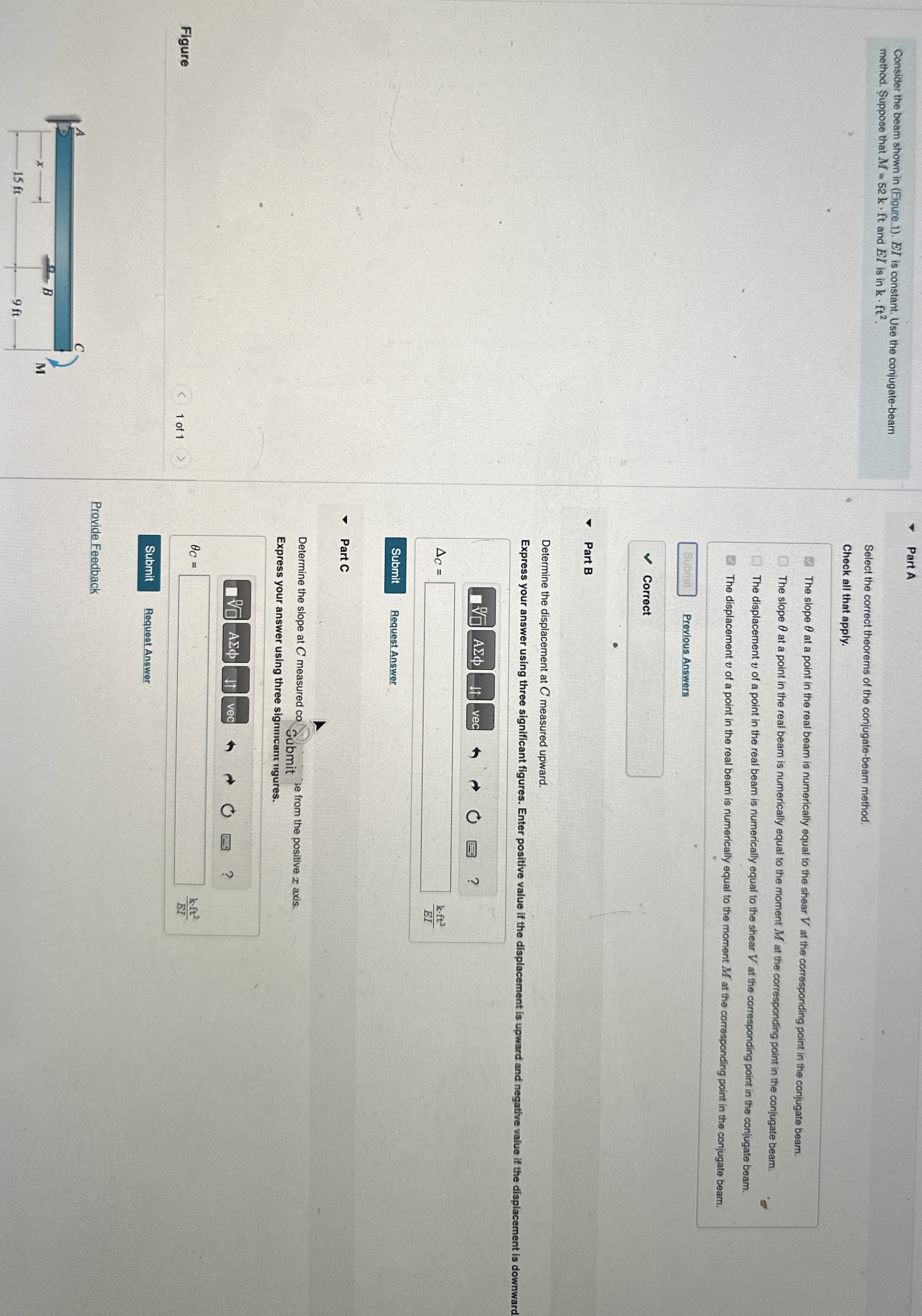 Consider the beam shown in ( Eigure 1 ) . E I is