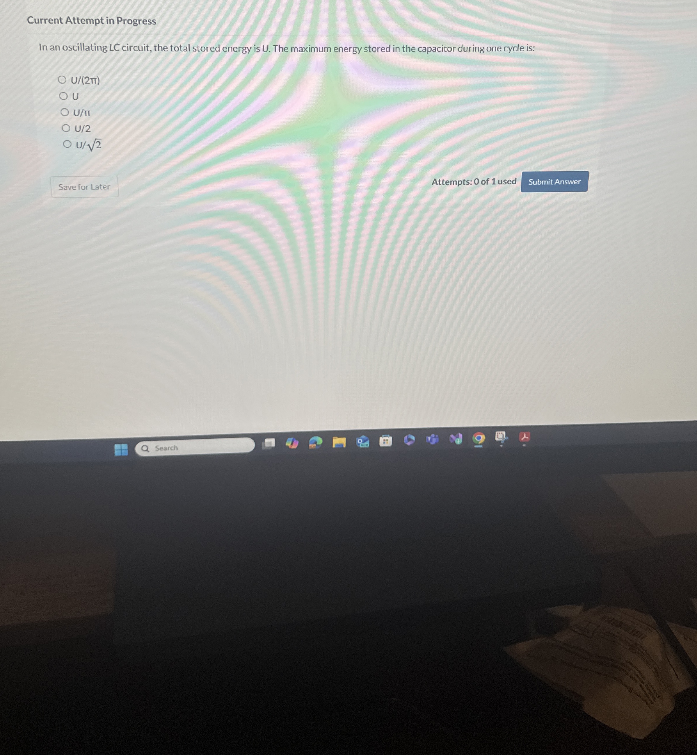 Current Attempt in Progress In an oscillating LC