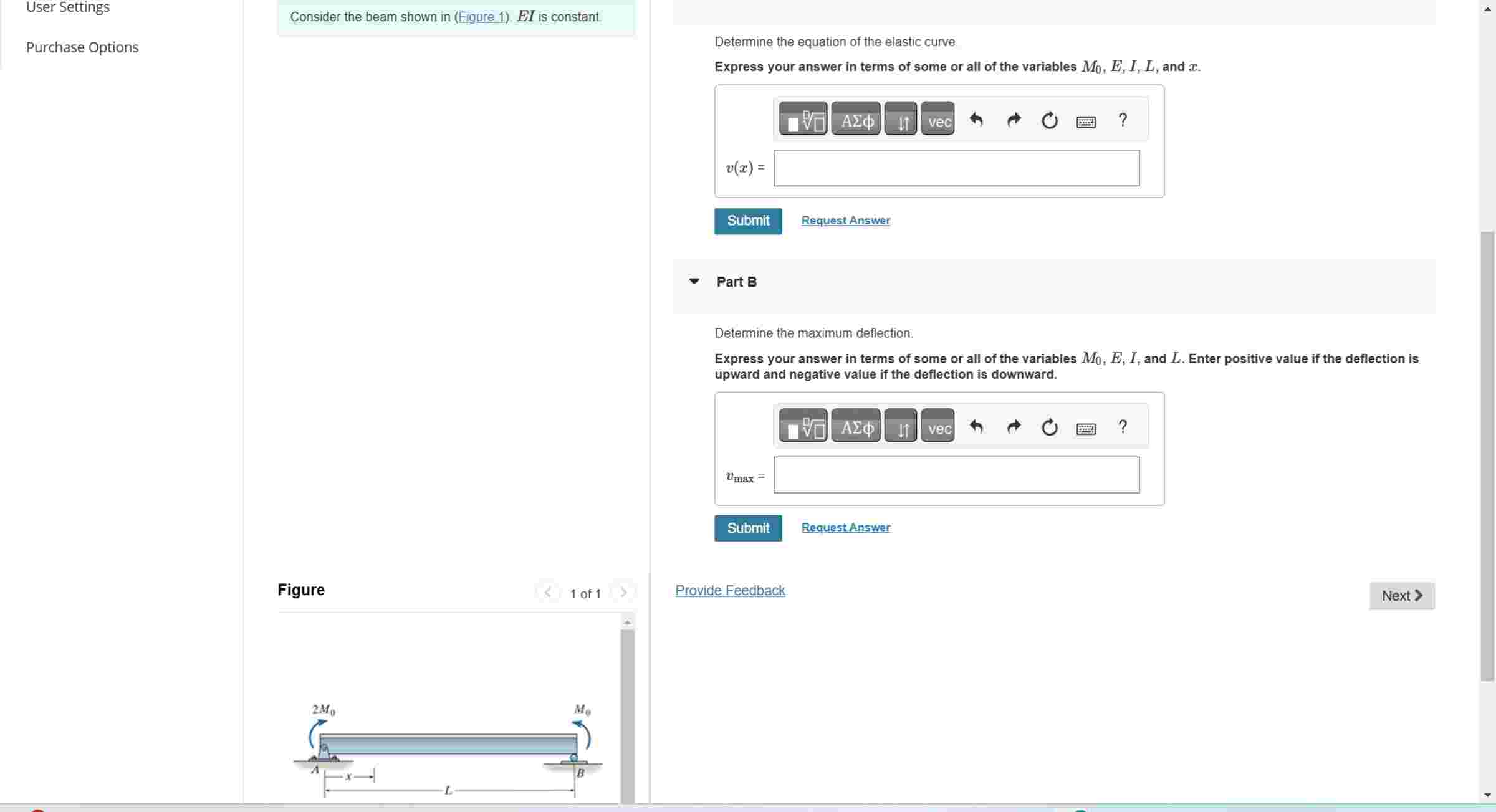 Consider the beam shown in ( Figure 1 ) . EIEI is