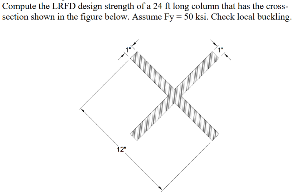 Compute the LRFD design strength of a 2 4 ft long