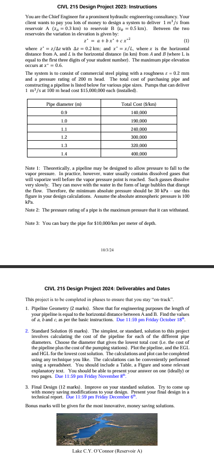 CIVL 2 1 5 Design Project 2 0 2 3 : Instructions