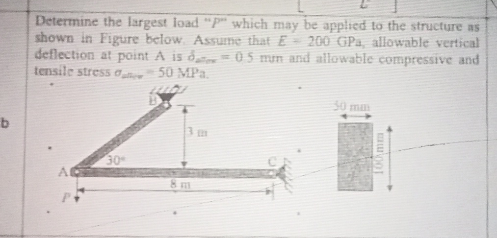 Determine the largest load " P " which may be