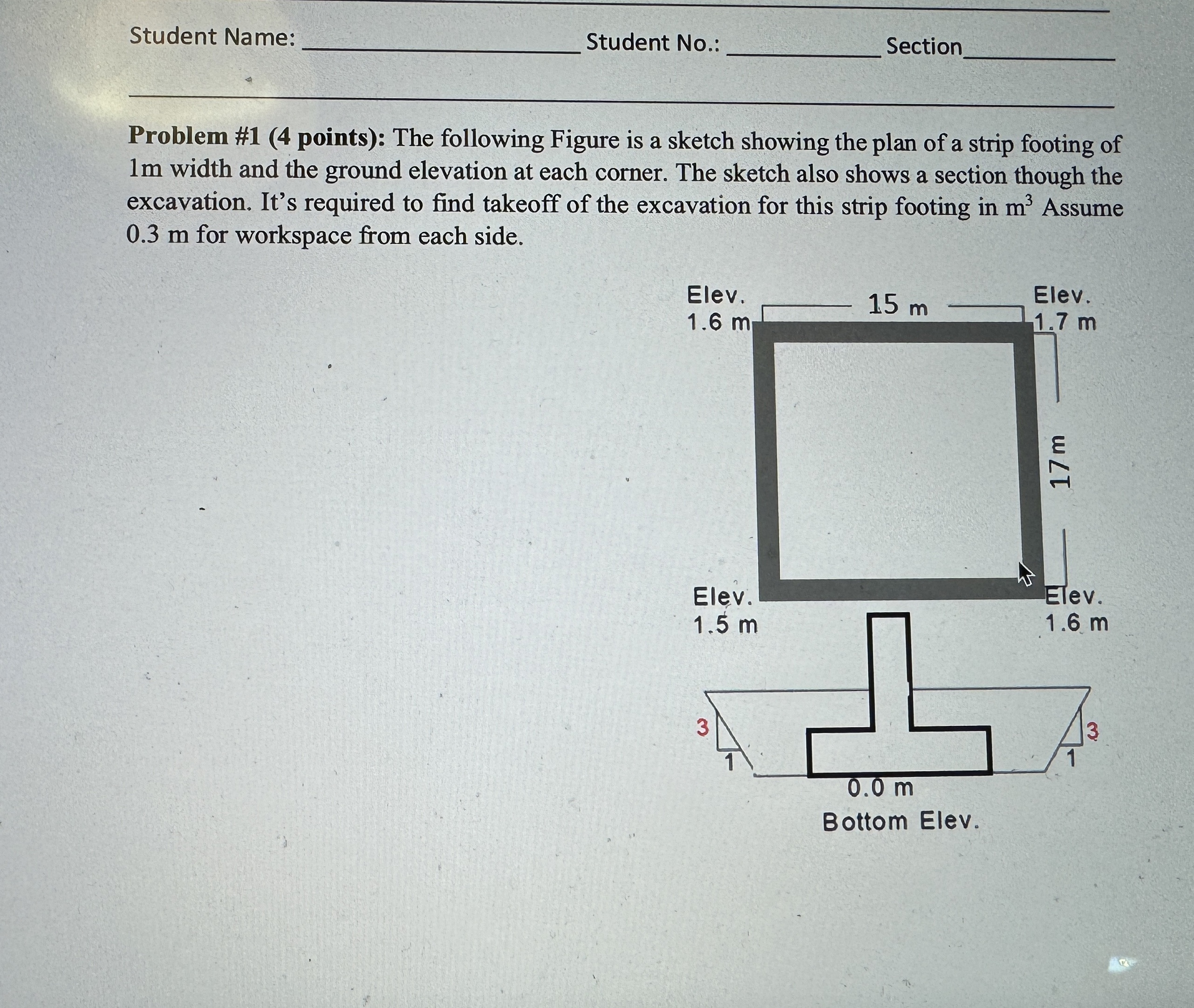 Student Name Student No . : Section Problem # 1 (