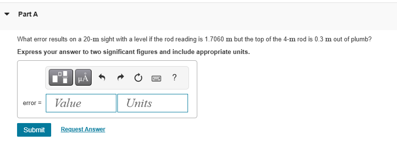 Part A What error results on a \ ( 2 0 - \ mathrm