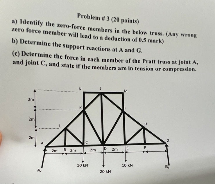 Problem # 3 ( 2 0 points ) a ) Identify the zero