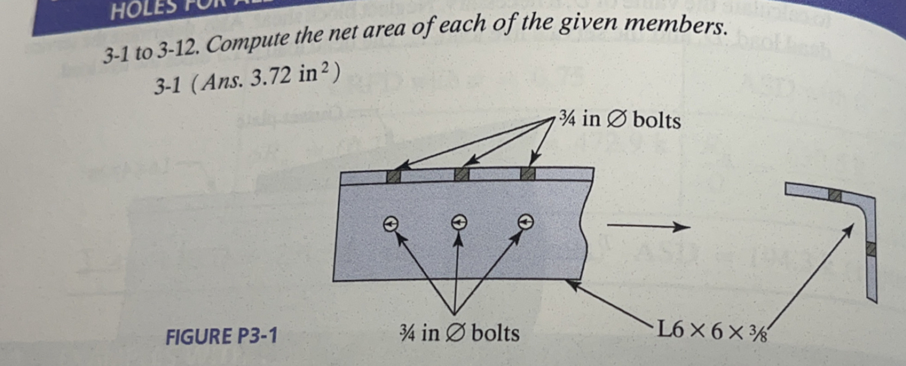 3 - 1 to 3 - 1 2 . Compute the net area of each