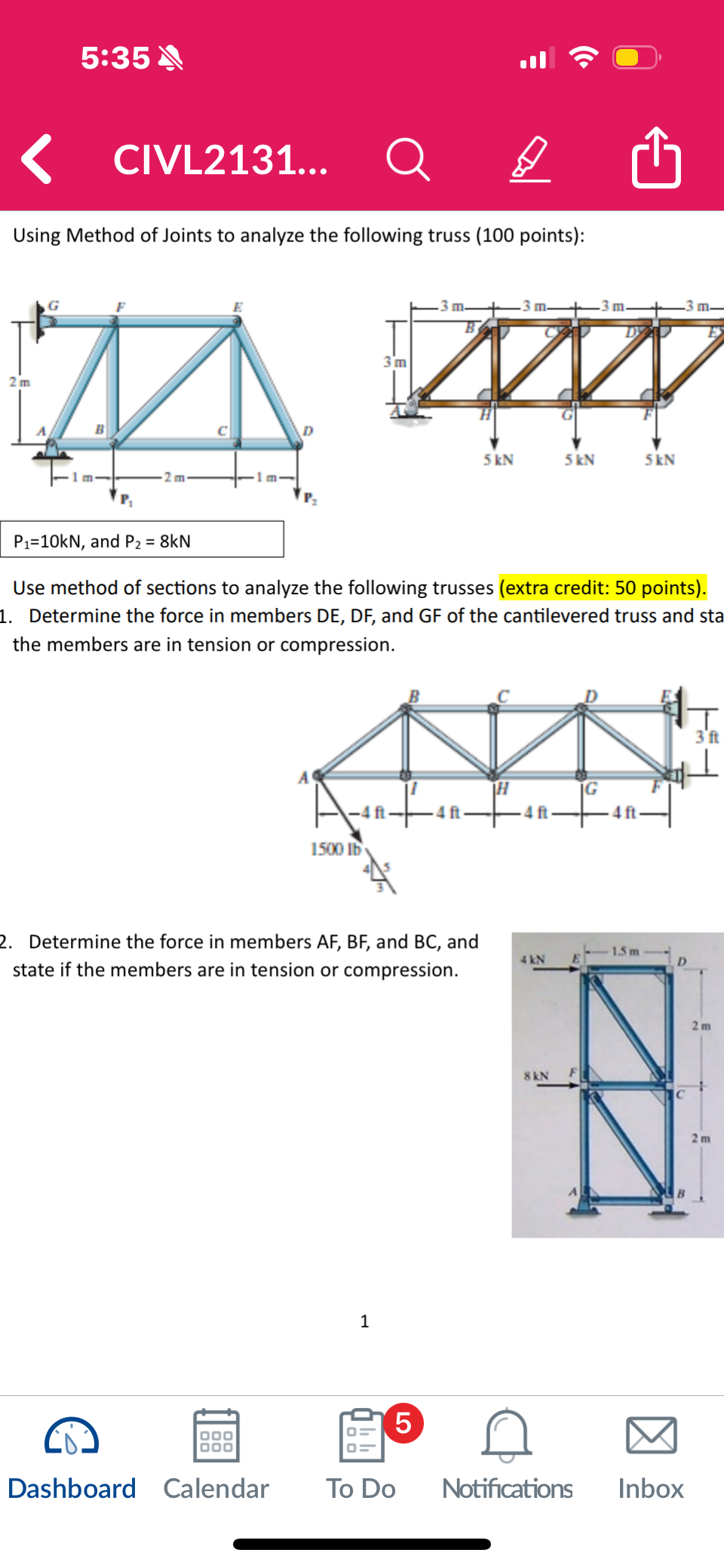 5 : 3 5 CIVL 2 1 3 1 . . . Using Method of Joints