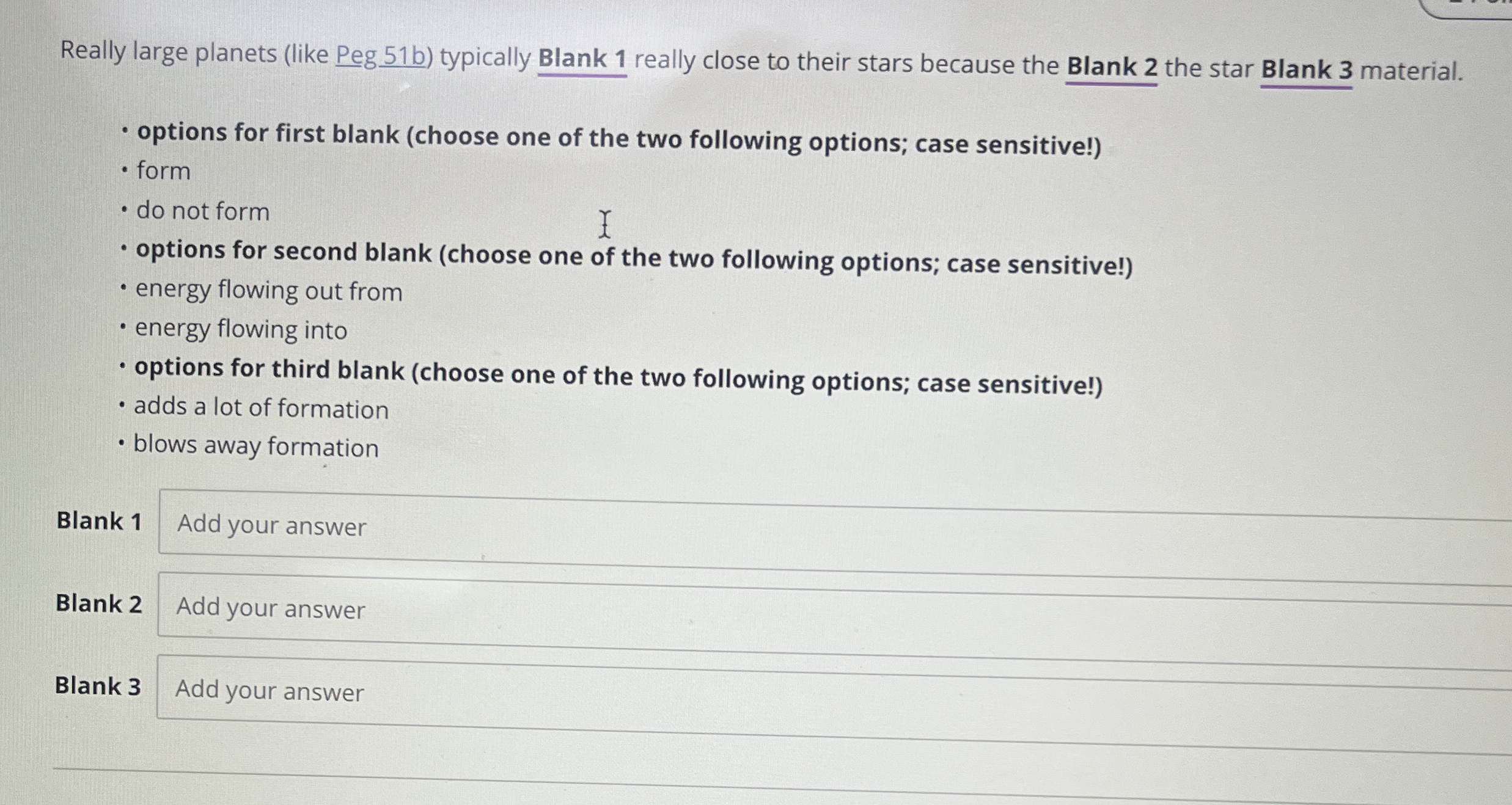 Really large planets ( like Peg 5 1 b ) typically