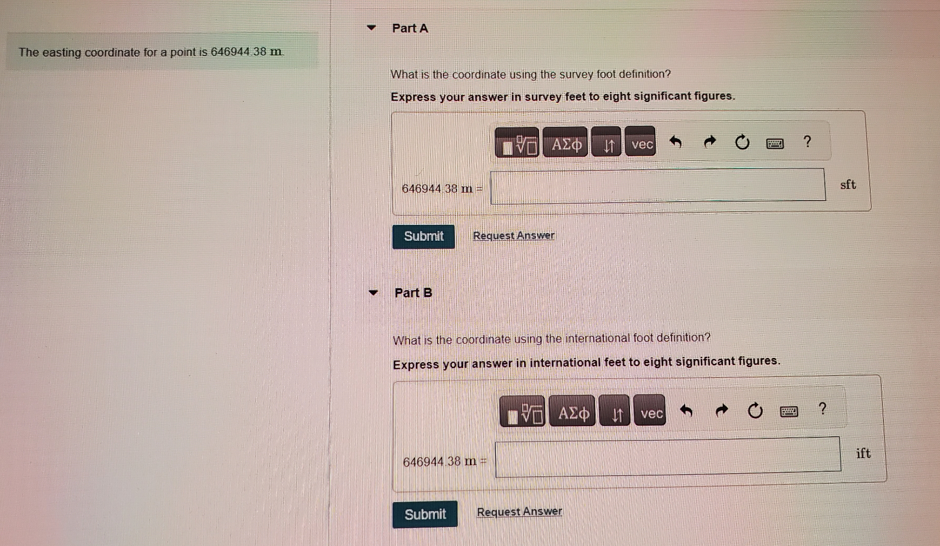 Part A The easting coordinate for a point is 6 4