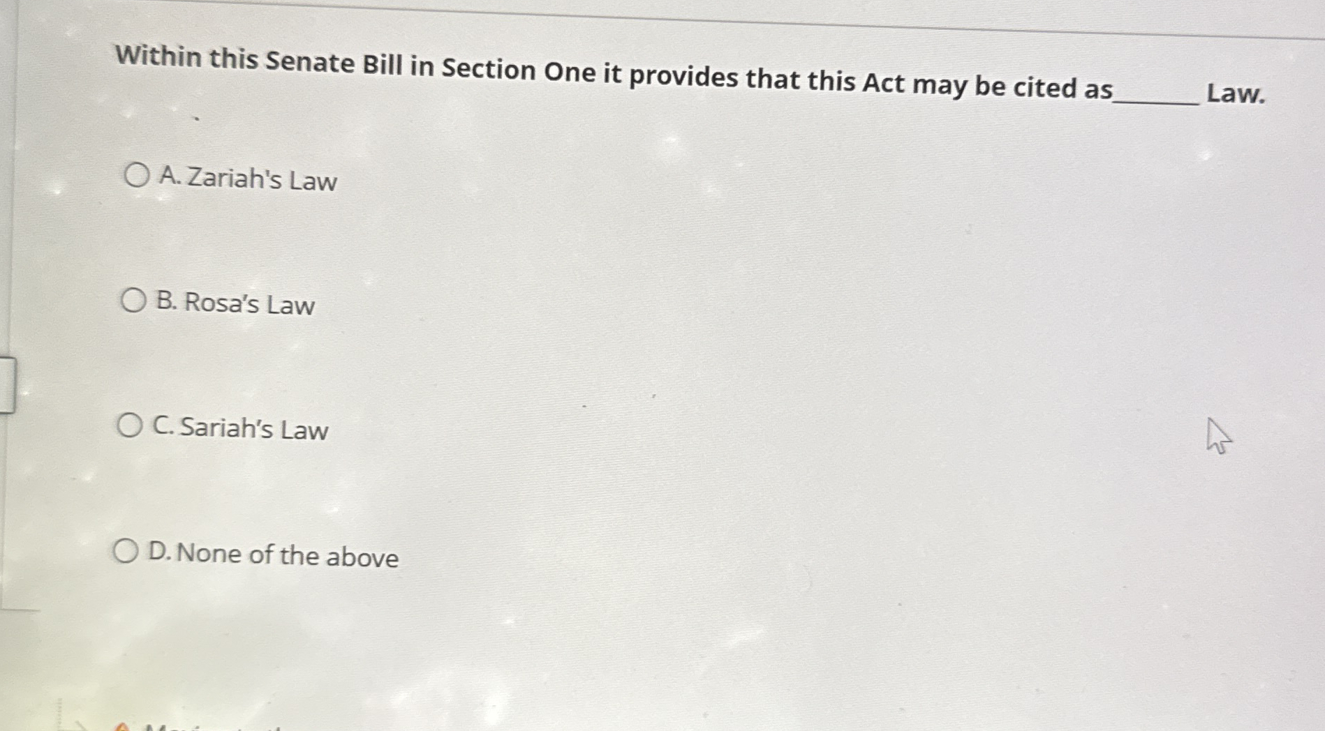 Within this Senate Bill in Section One it