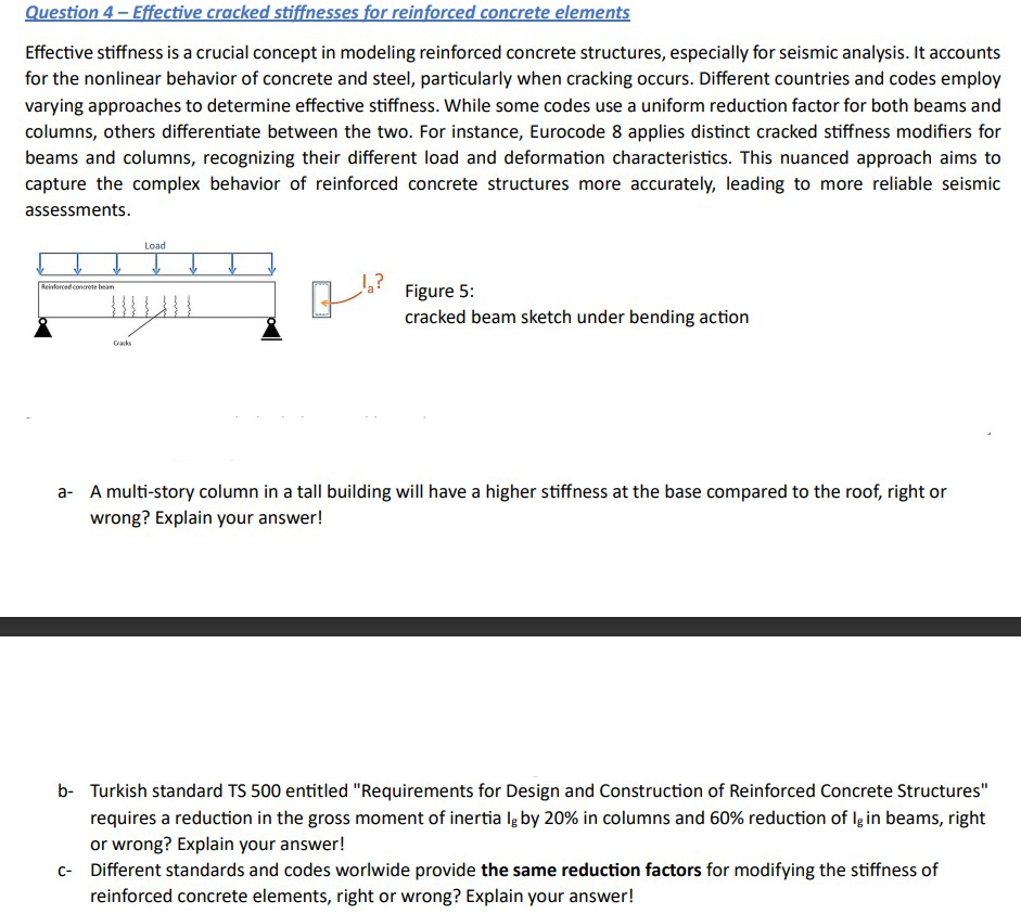 Question 4 - Effective cracked stiffnesses for