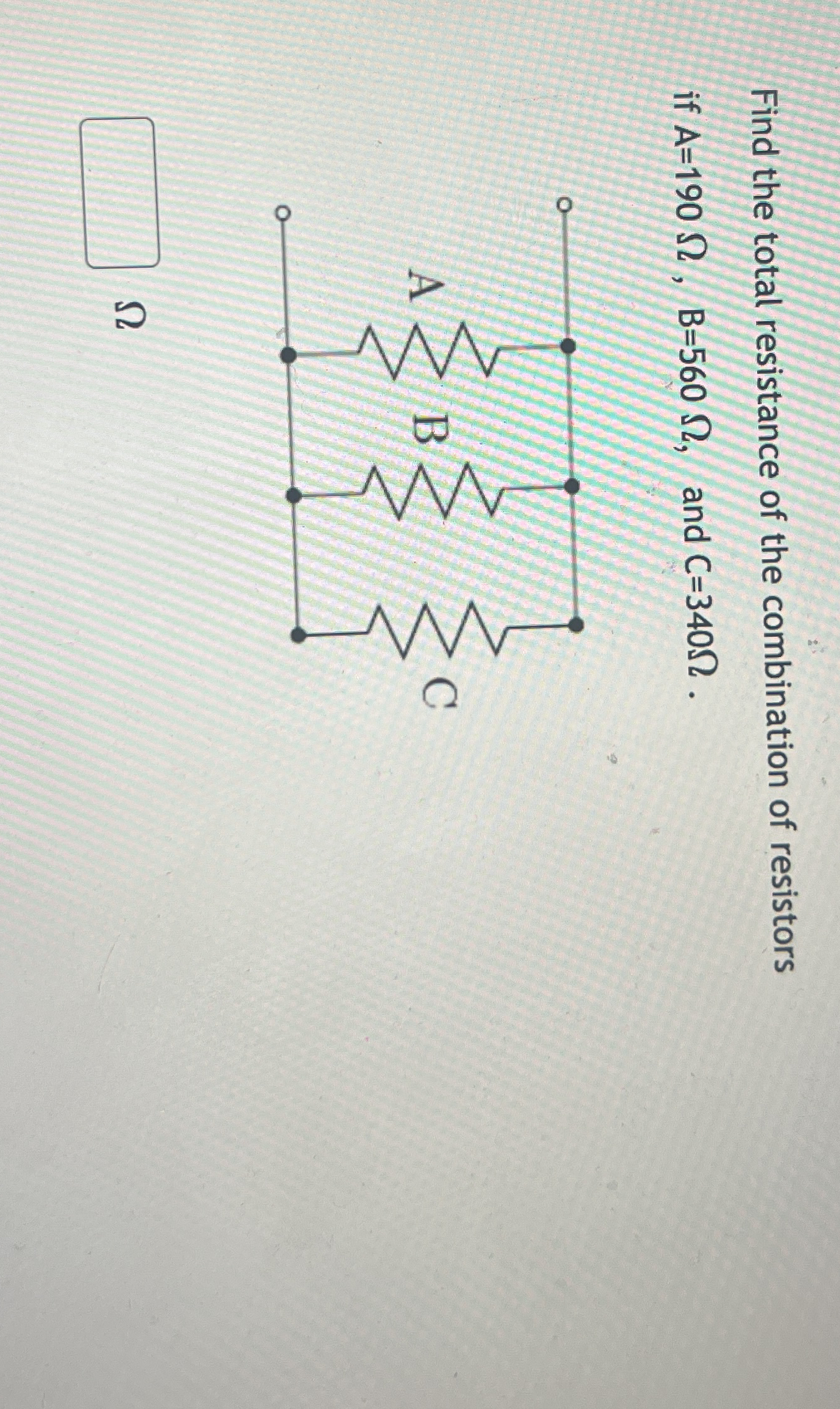 Find the total resistance of the combination of