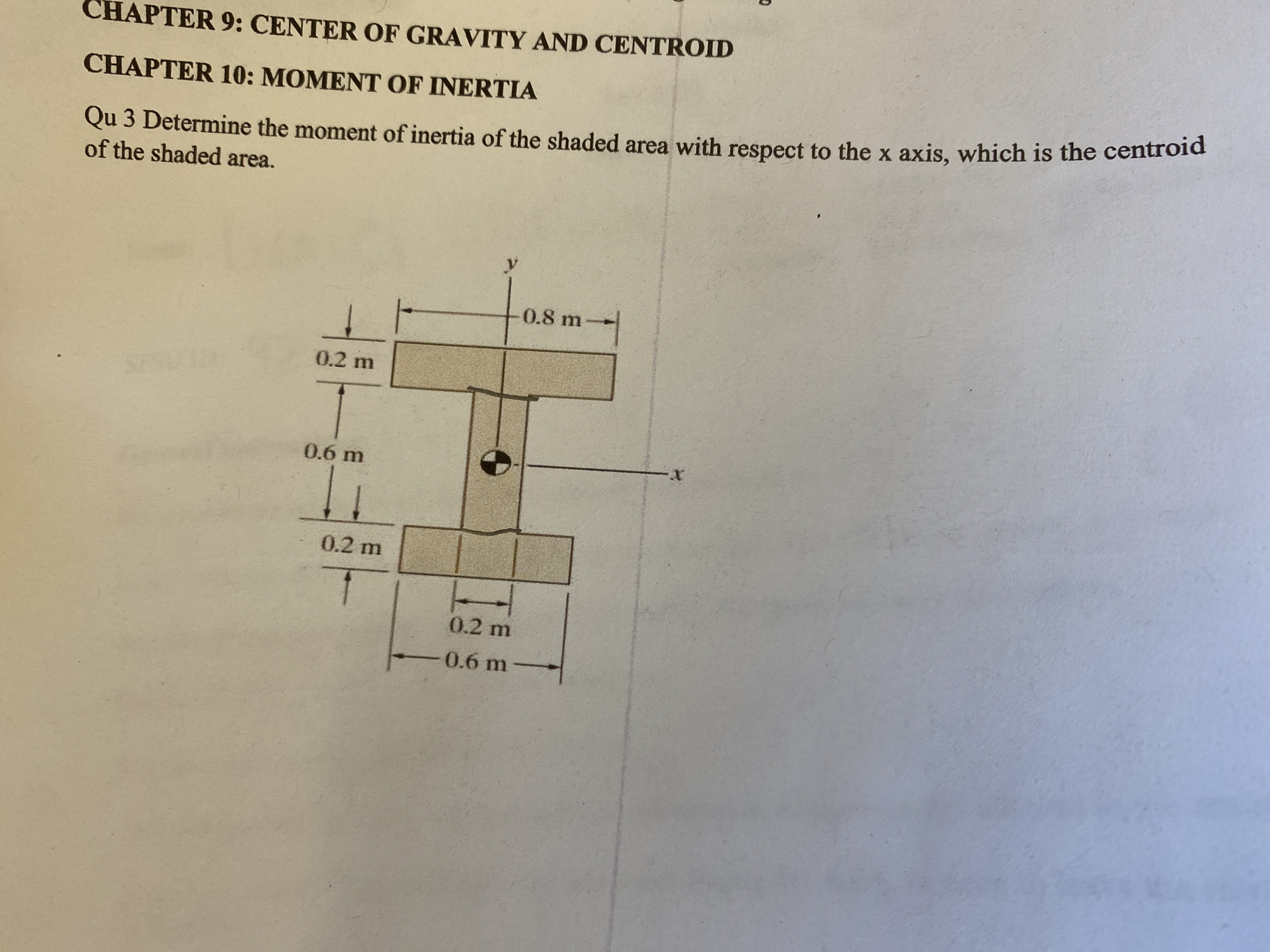 CHAPTER 9 : CENTER OF GRAVITY AND CENTROID