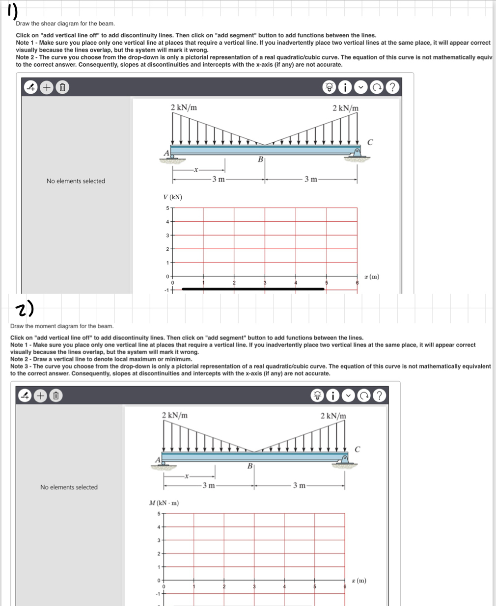 \ table [ [ 1 ) ] ] Draw the shear diagram for