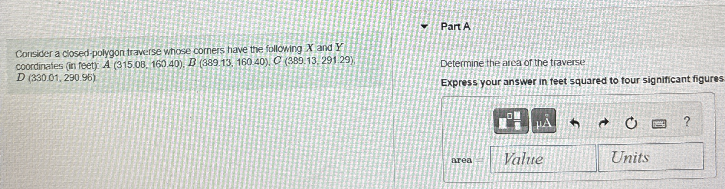 Part A Consider a closed - polygon traverse whose