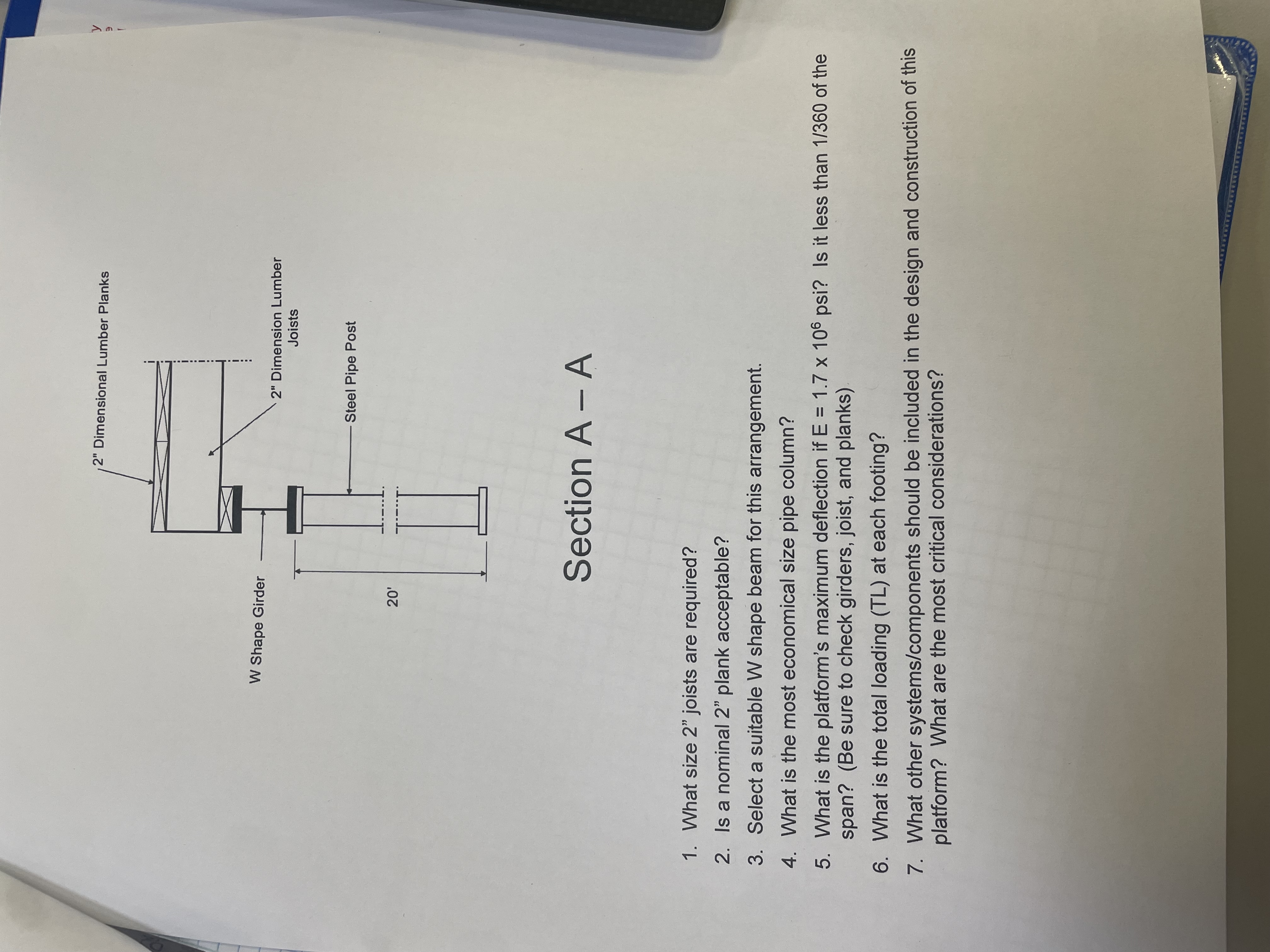 Section A - A What size 2 " joists are required?
