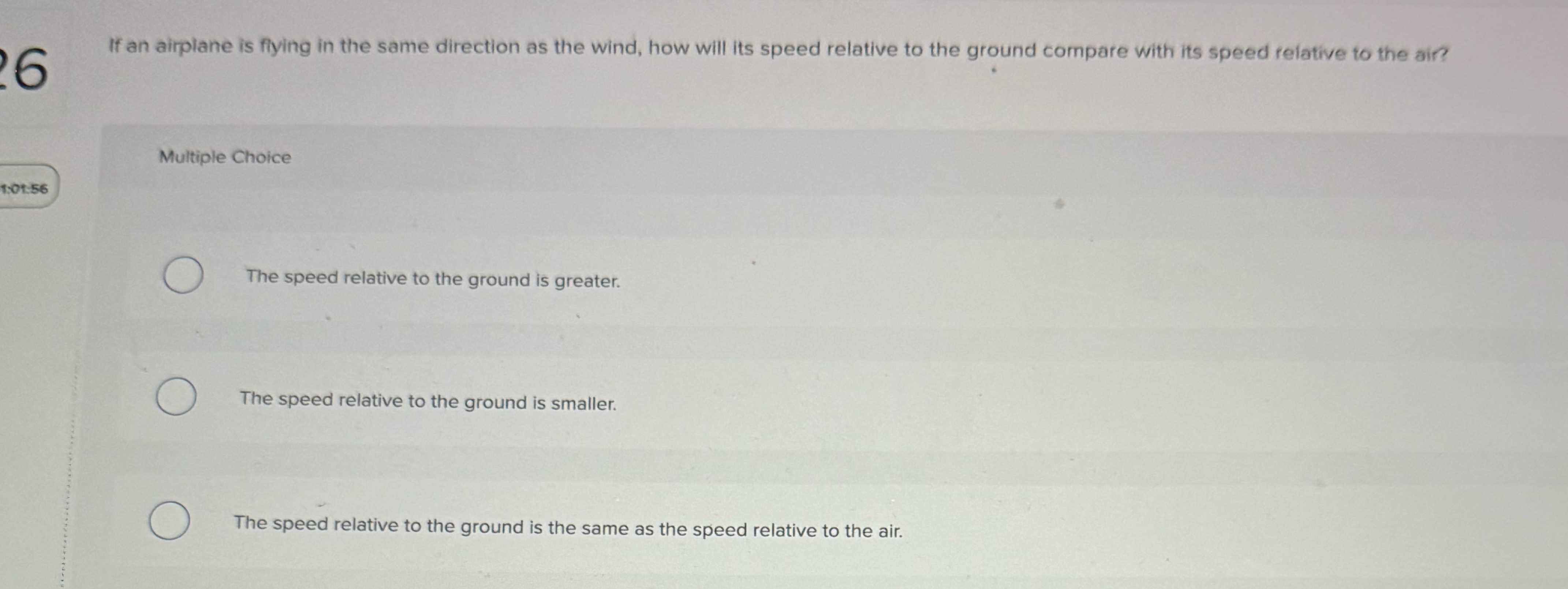 If an airplane is flying in the same direction as