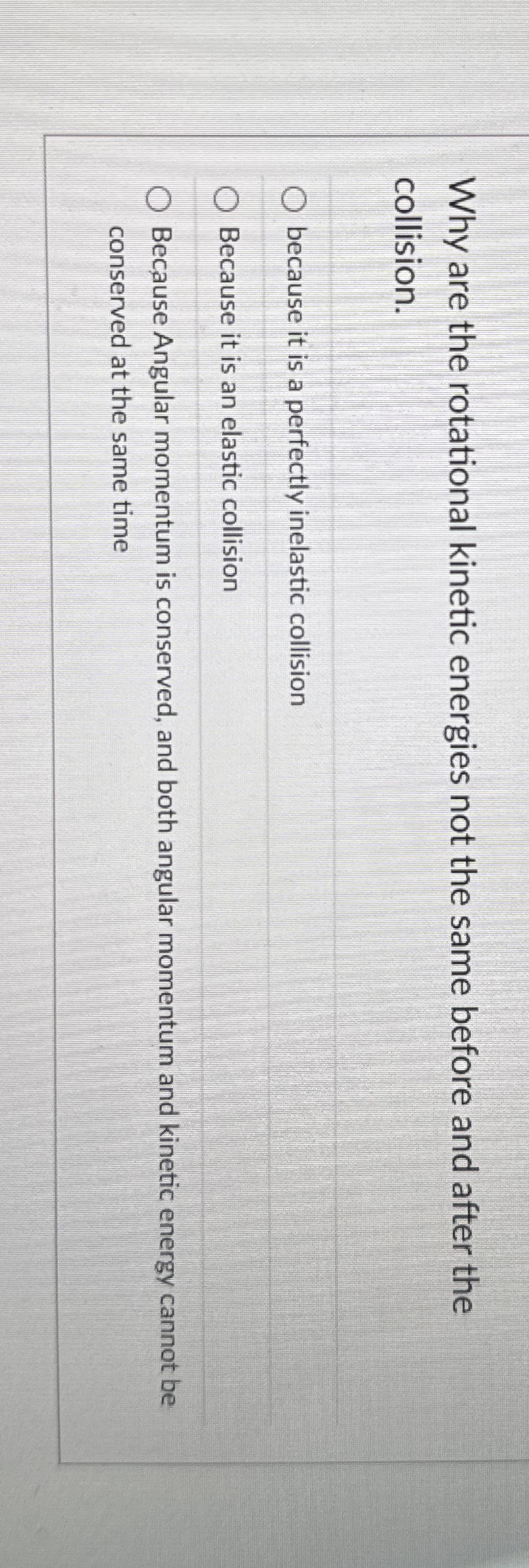 Why are the rotational kinetic energies not the