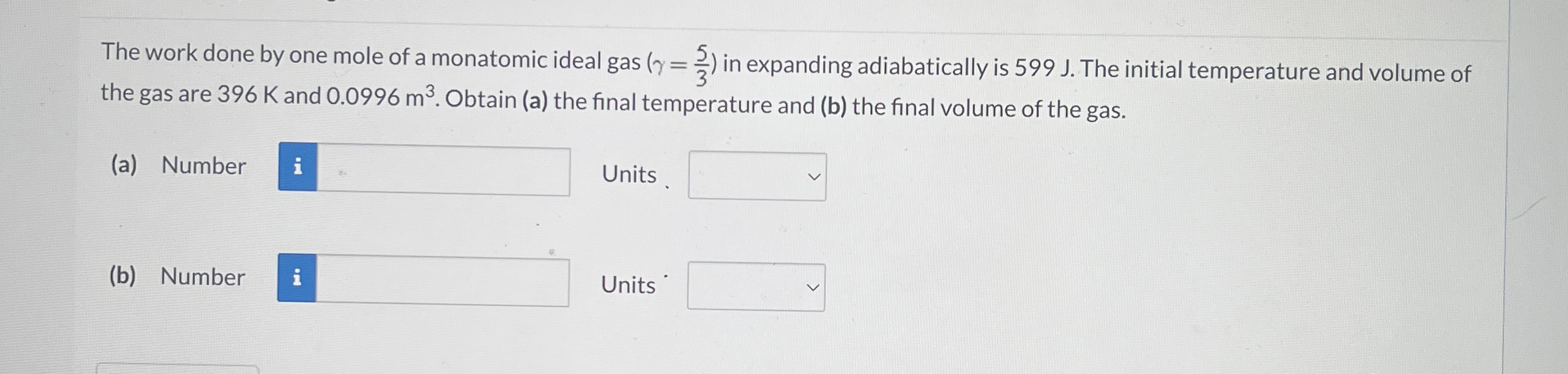 The work done by one mole of a monatomic ideal