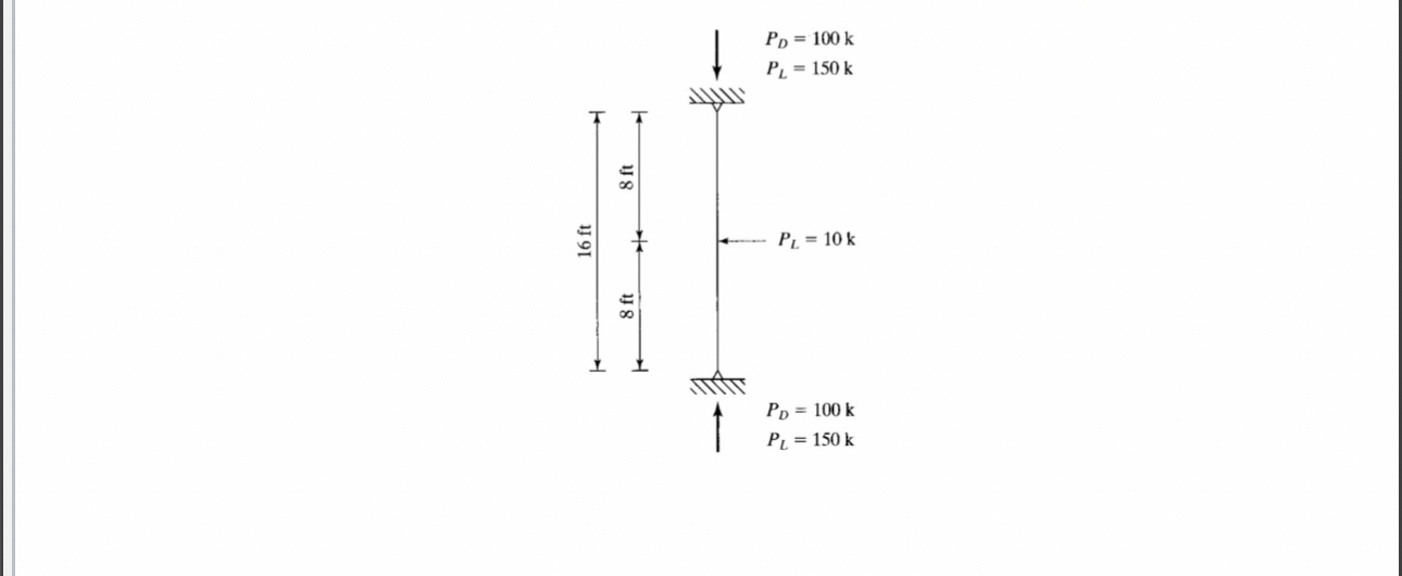 A W 1 2 x 5 8 is a column that is in a braced