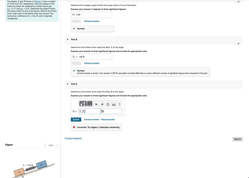 Two blocks \ ( A \ ) and \ ( B \ ) shown in (