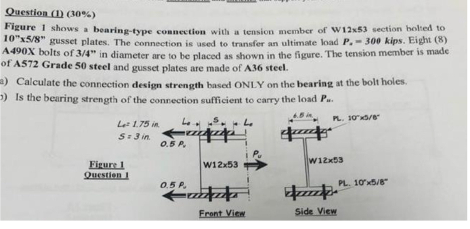 Question ( 1 ) ( 3 0 % ) Figure 1 shows a bearing