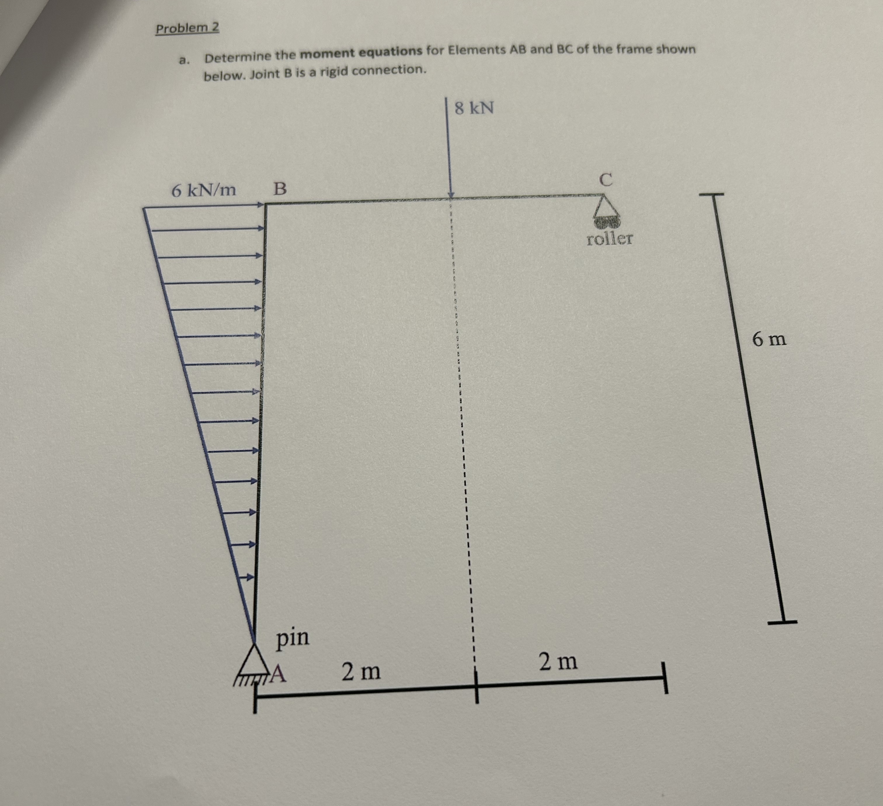 Problem 2 a . Determine the moment equations for