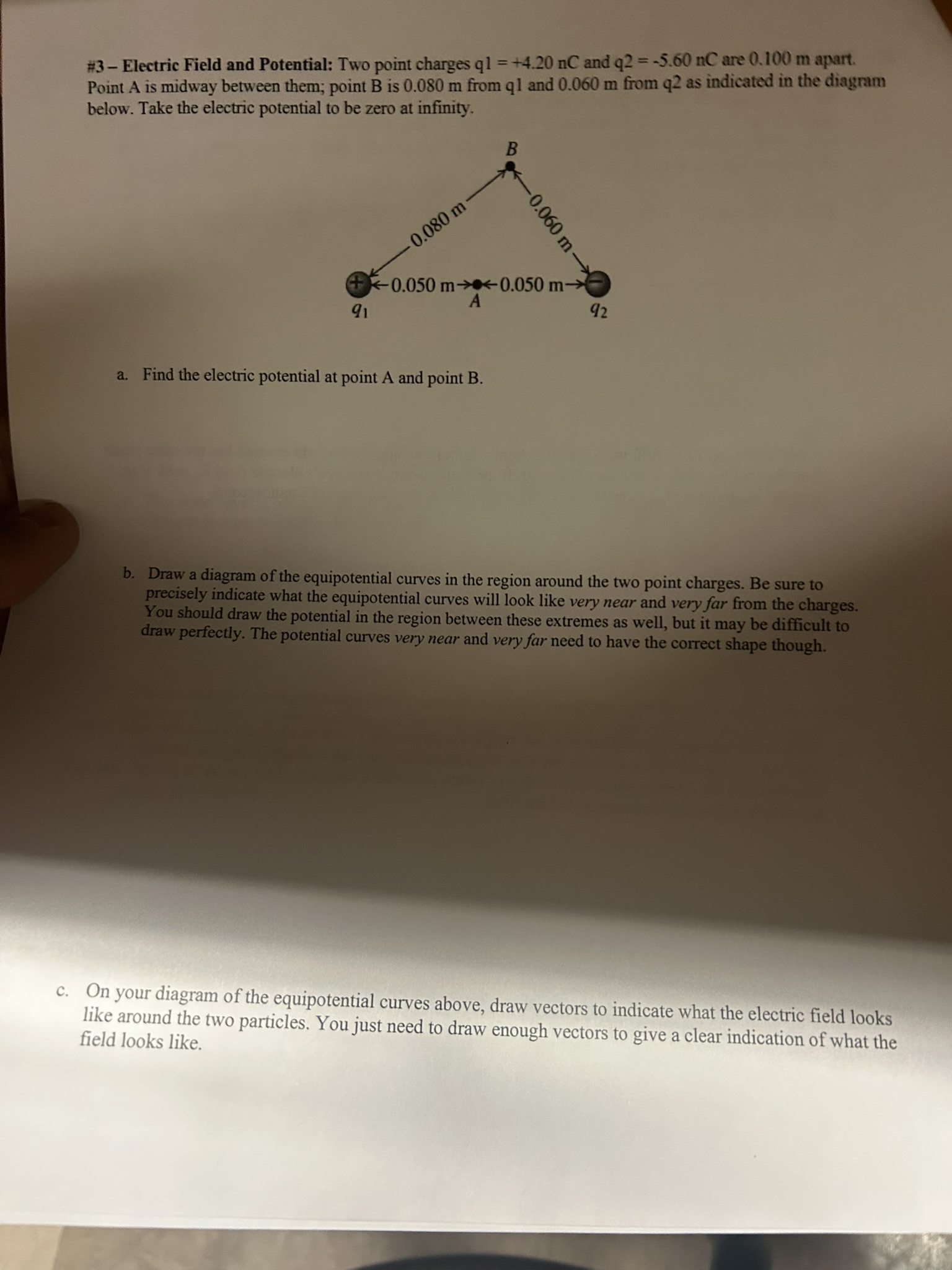 c . On your diagram of the equipotential curves